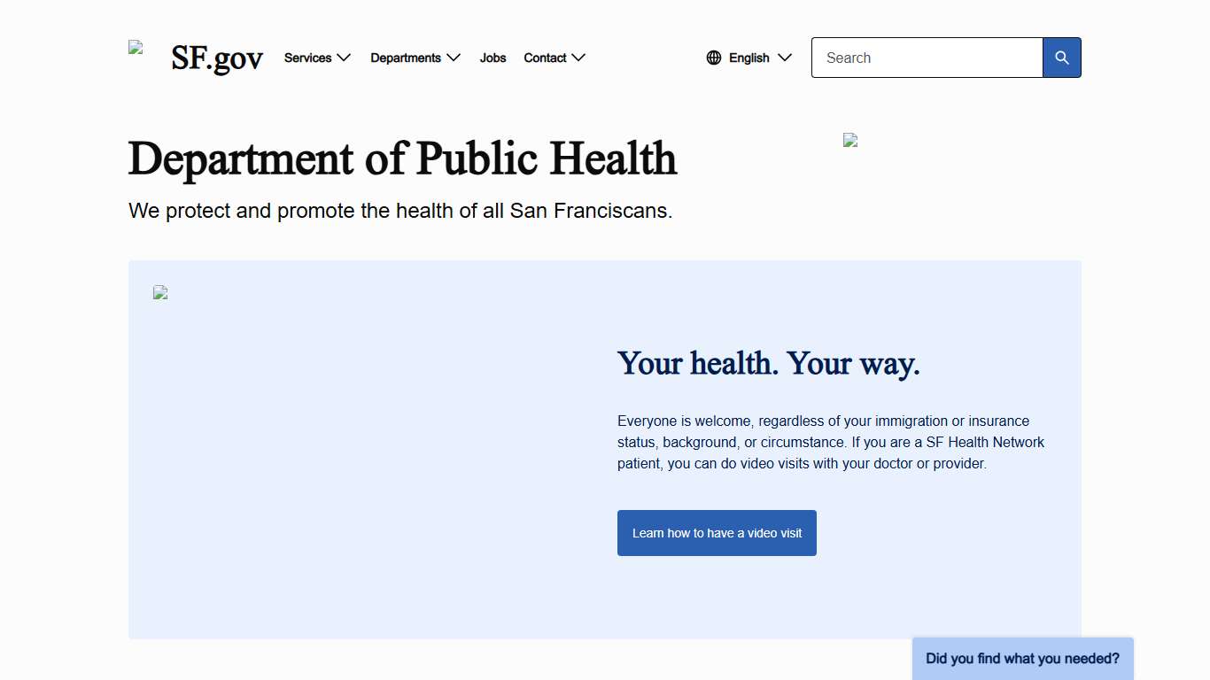 Department of Public Health SF.gov