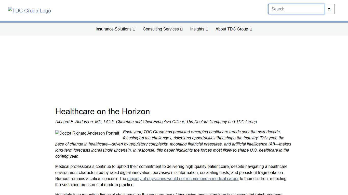 Healthcare on the Horizon: Predictions for U.S. Healthcare Through 2026