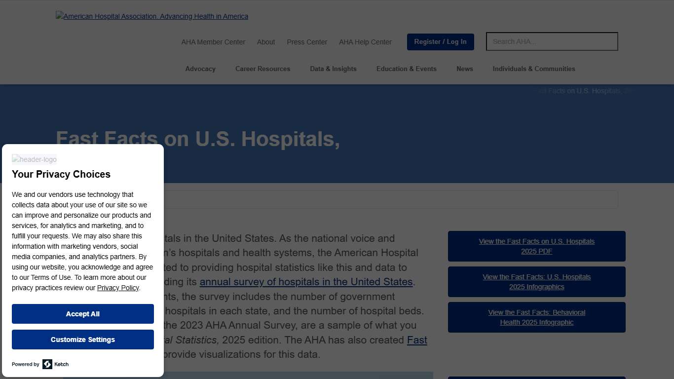 Fast Facts on U.S. Hospitals, 2025 AHA